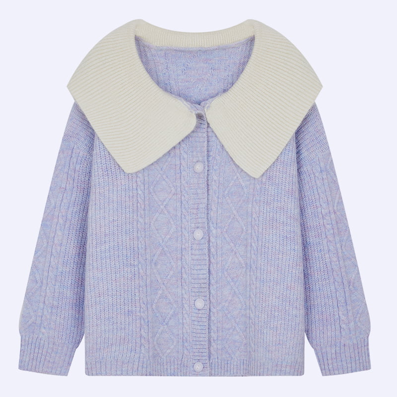 ML2205 French Baby Collar Lady Stickad Cardigan Coat